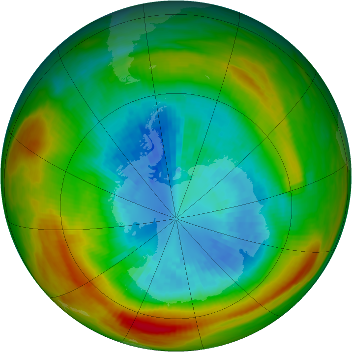 Antarctic ozone map for 11 September 1981